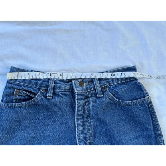 Calvin Klein Wide Leg Fray Bottom Jeans Size 8 100% Cotton Roll Up, High Rise - Picture 10 of 14